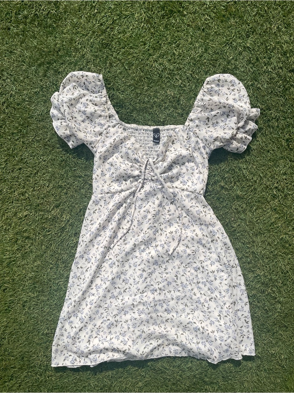 Windsor White Mini Dress with Blue Floral